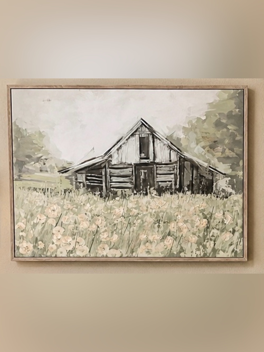 Large Framed Vintage Barn Landscape Wall Art 37” x 25”